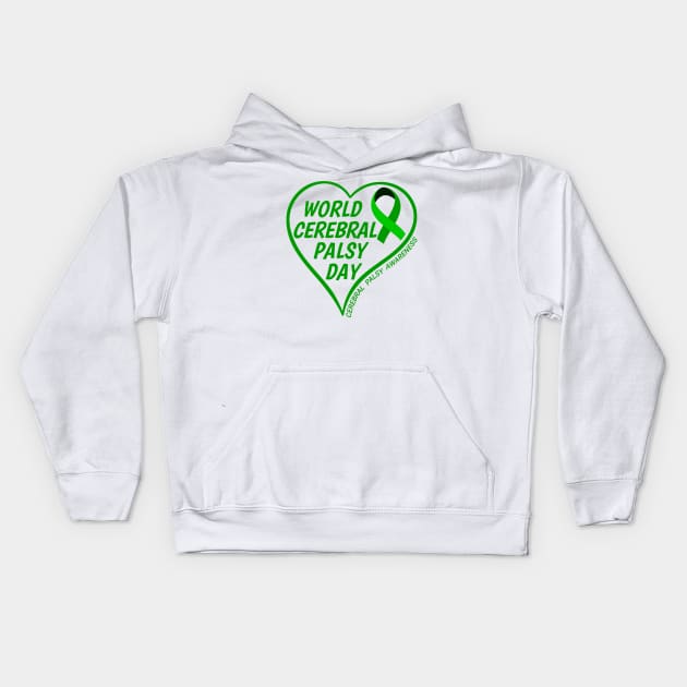 World Cerebral Palsy Day 2022 - Cerebral Palsy Awareness Month Kids Hoodie by NAWRAS